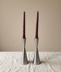 Vintage Heavy Modernist Metal Candlestick Holders