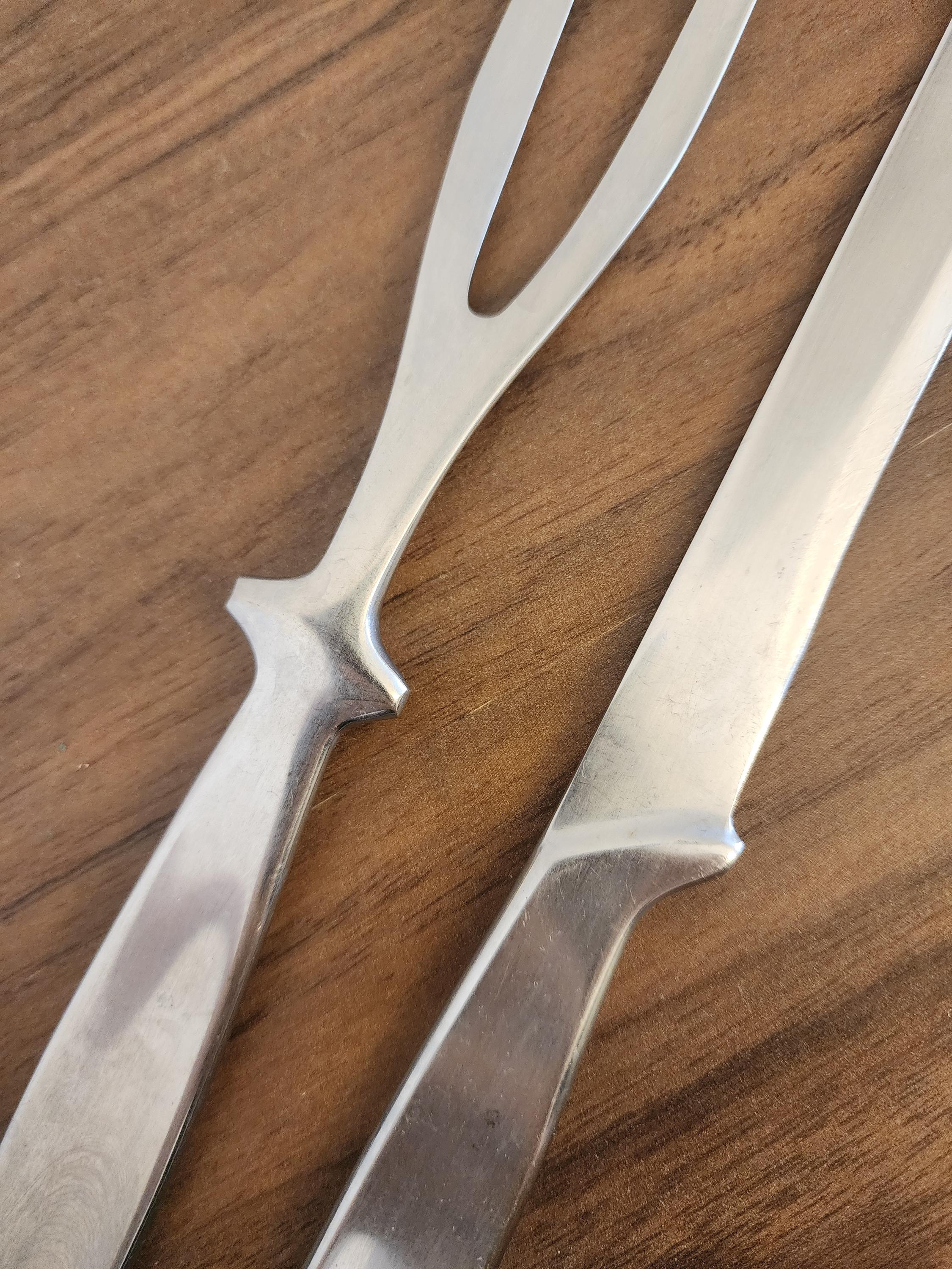 Sweden Stainless Carving Set, Mid Century Knife & Fork, Scandinavian Serving Set, Vintage Kitchen Tools, Minimalist Decor