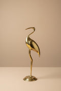 Vintage Brass Crane Sculpture, Mid Century Modern Heron Figurine, Minimalist Brass Bird Decor, Art Deco Style Ornament