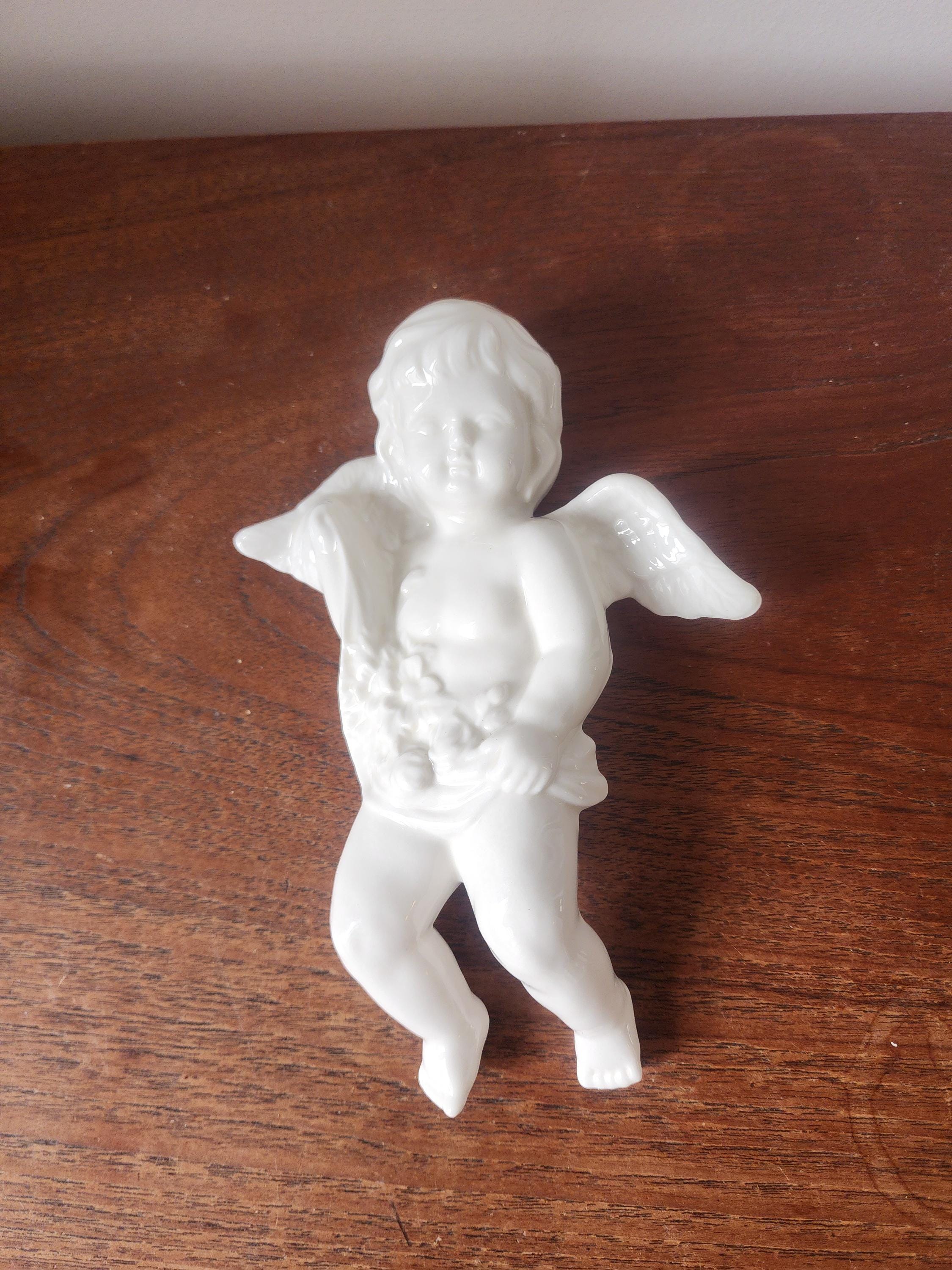 Vintage White Porcelain Cherub Figurine