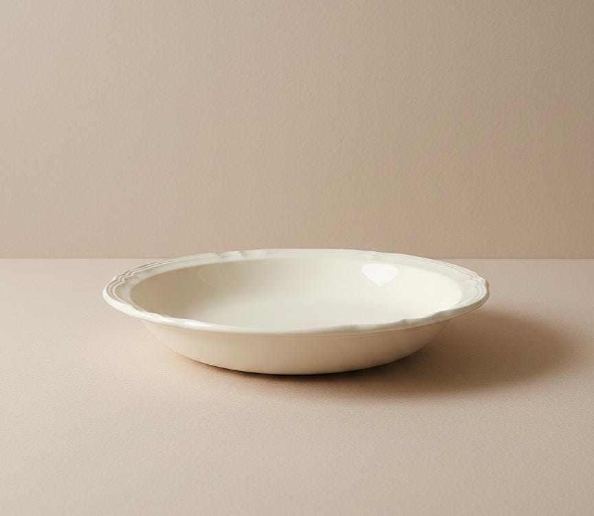 Vintage Digoin Sarreguemines Ivory Serving Bowl