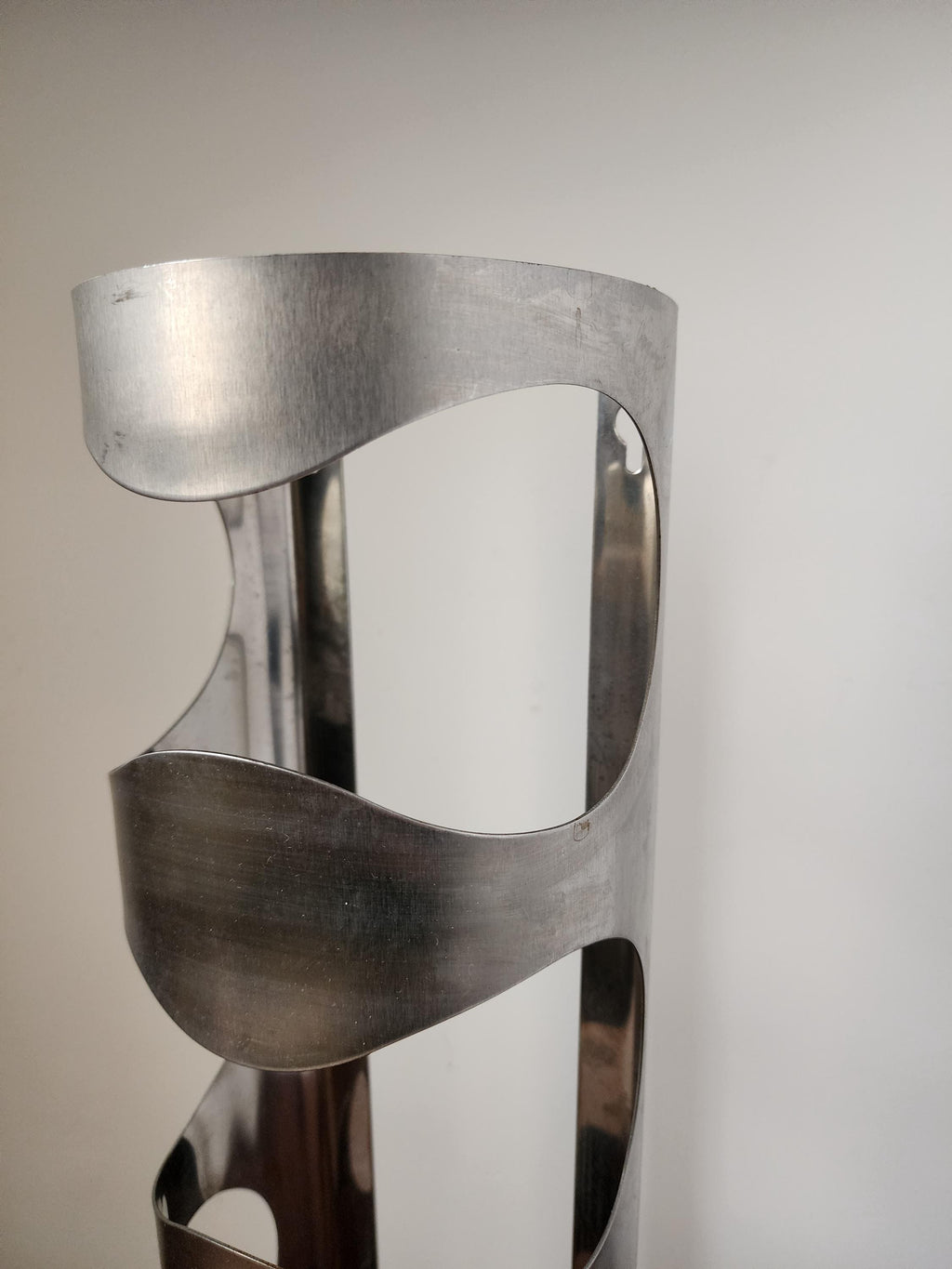 Vintage IKEA Metal Wine Rack, Discontinued Stainless Steel Bottle Holder, Minimalist Wall Wine Storage, Mid Century Style Bar Decor