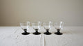 Set of 4 French Vintage Black Base Dessert Glasses