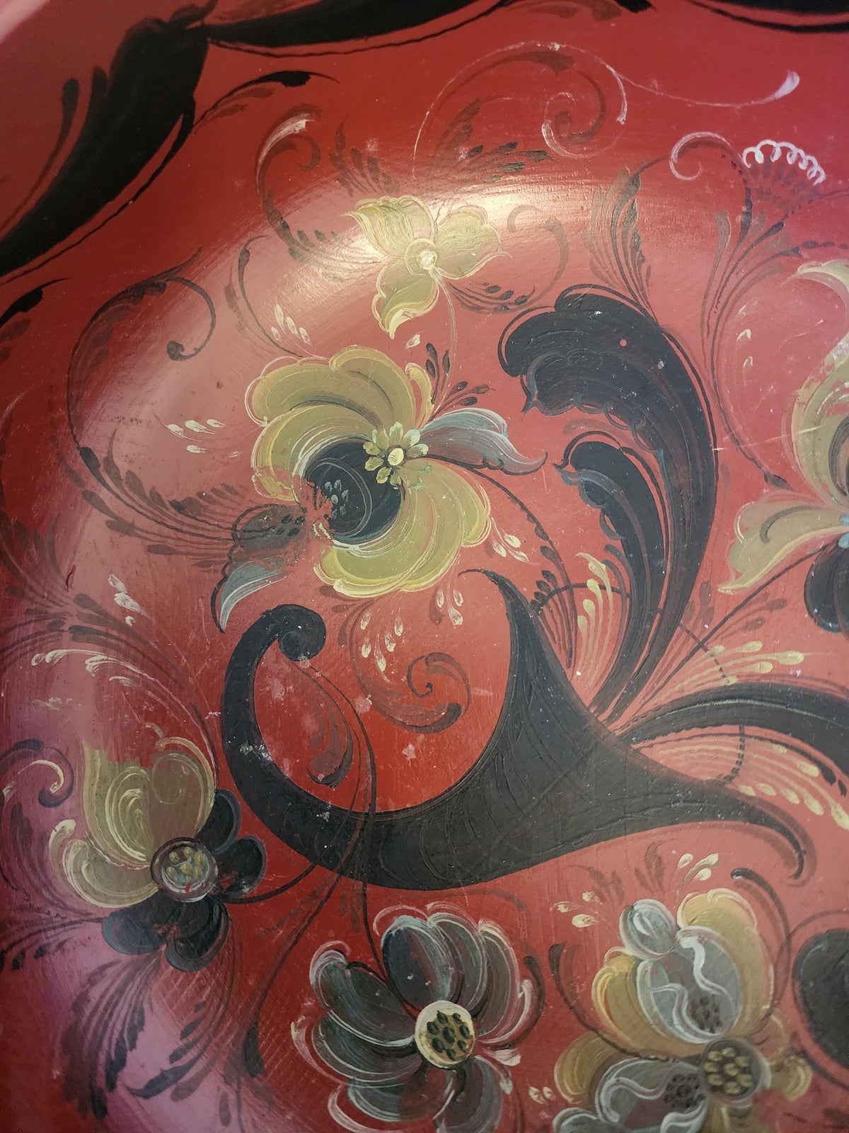 Ellen Marie Janson Rosemaling Bowl, 1978 Signed Scandinavian Folk Art, Hand Painted Nordic Wood Bowl, Vintage Norwegian Decor