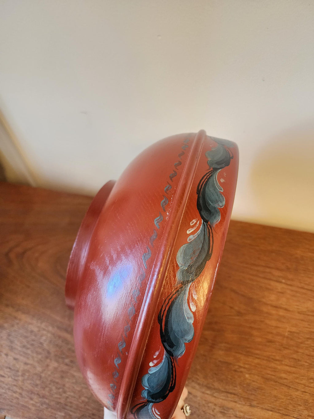 Ellen Marie Janson Rosemaling Bowl, 1978 Signed Scandinavian Folk Art, Hand Painted Nordic Wood Bowl, Vintage Norwegian Decor