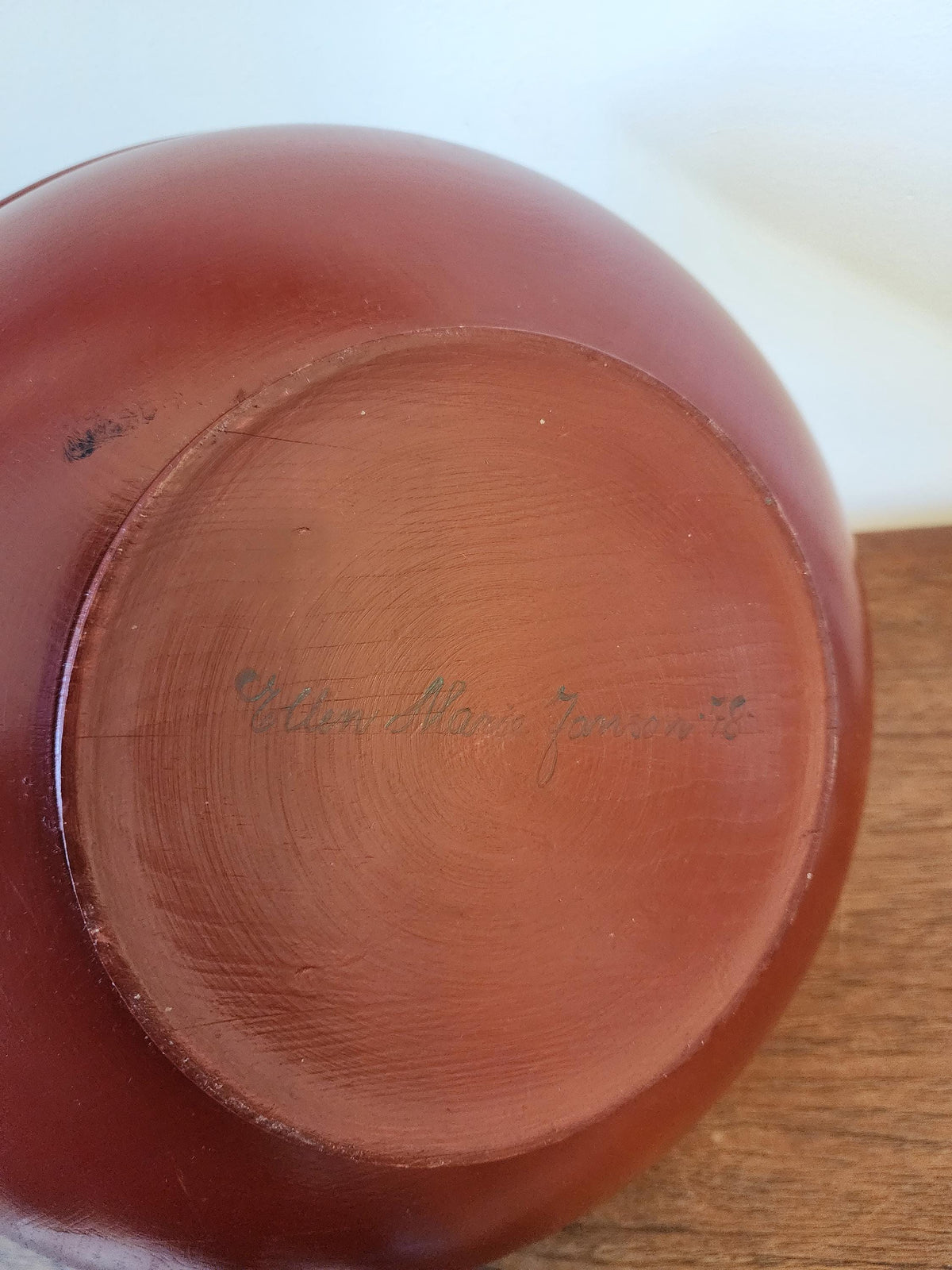 Ellen Marie Janson Rosemaling Bowl, 1978 Signed Scandinavian Folk Art, Hand Painted Nordic Wood Bowl, Vintage Norwegian Decor