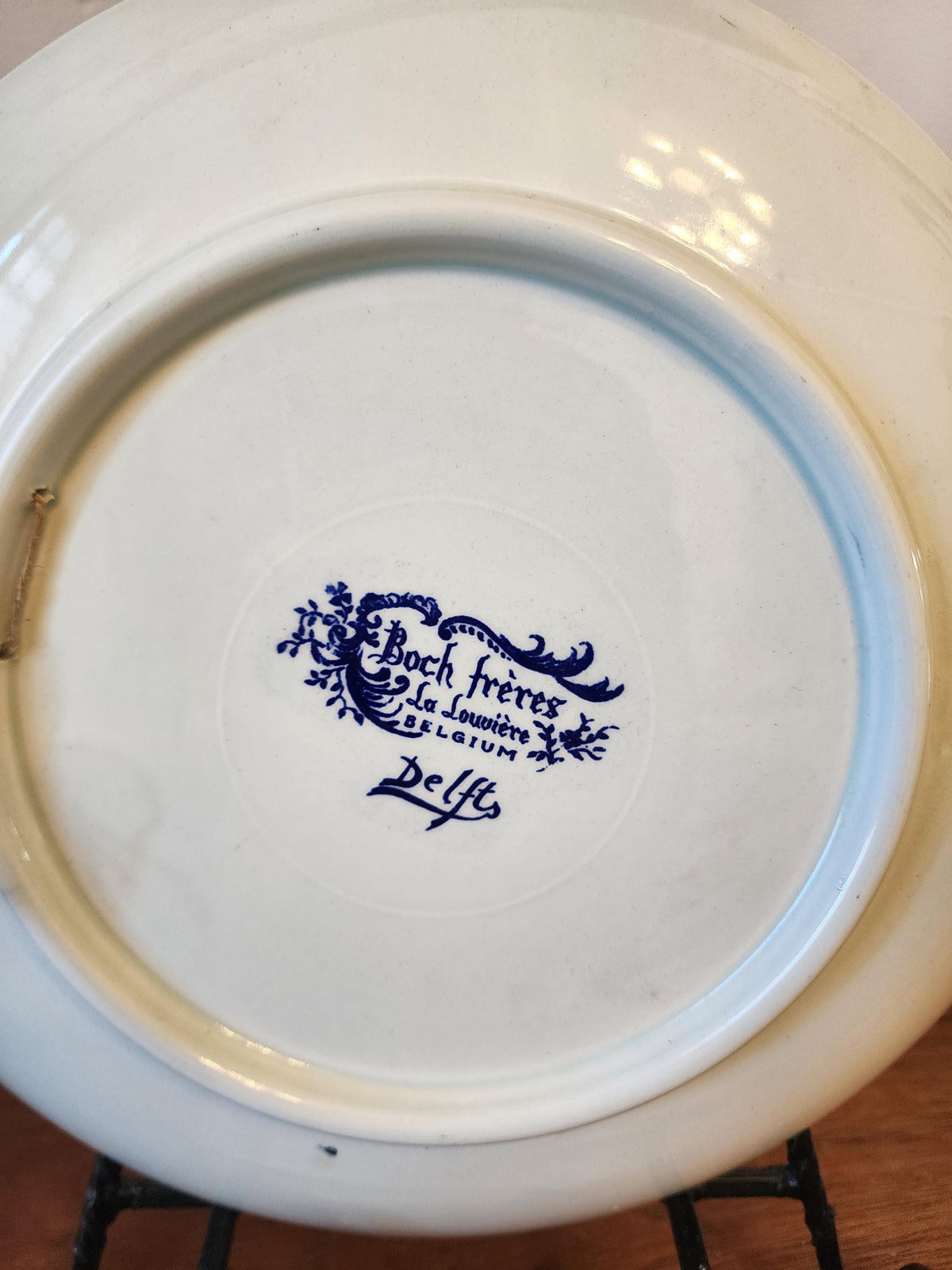 Boch Frères Delft Plate, Belgian Blue and White Pottery, Vintage Fisherman Maritime Wall Art, Royal Boch Collectible Ceramic