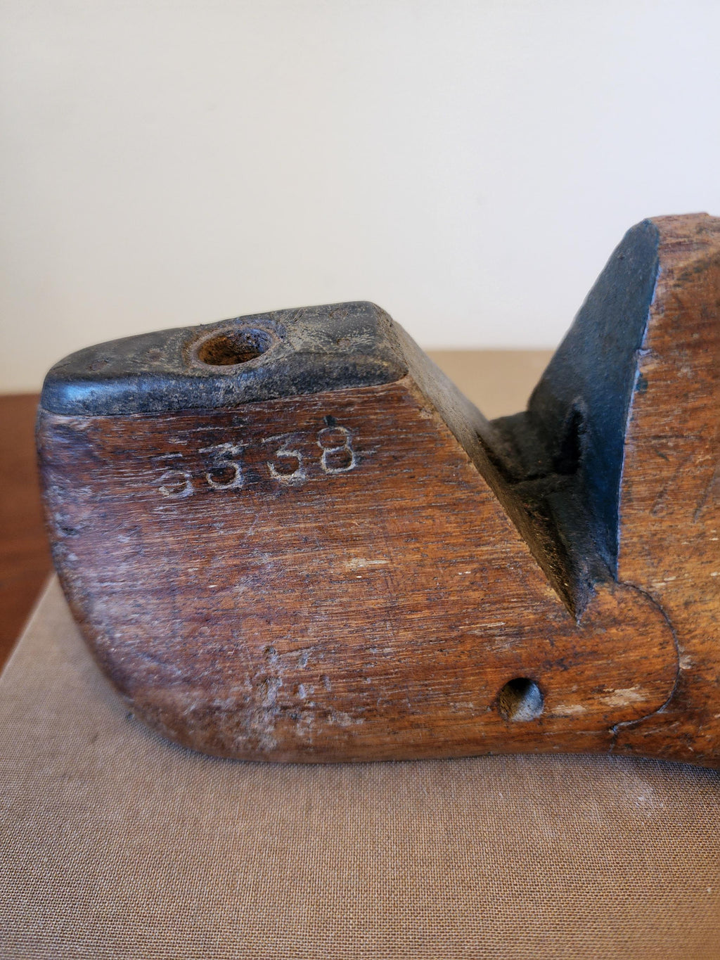 Antique Wooden Shoe Last, Vintage Cobbler Form, Rustic Industrial Decor, Handmade Shoemaker Mold, Farmhouse Display Object