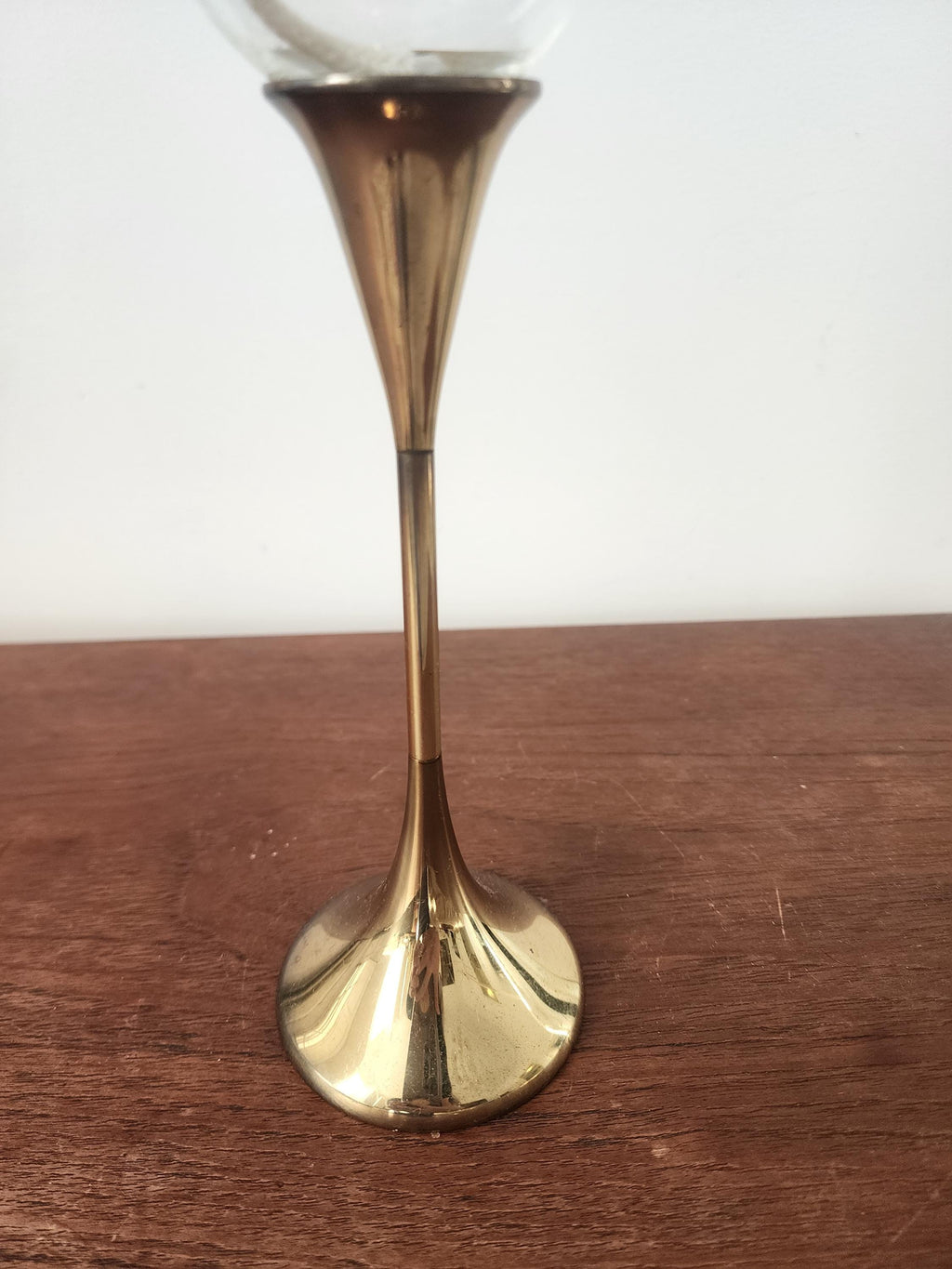 Vintage 1970s German Brass Oil Lamp, Freddie Anderson Design, Patented Glass Wick Lamp, Mid Century European Decor