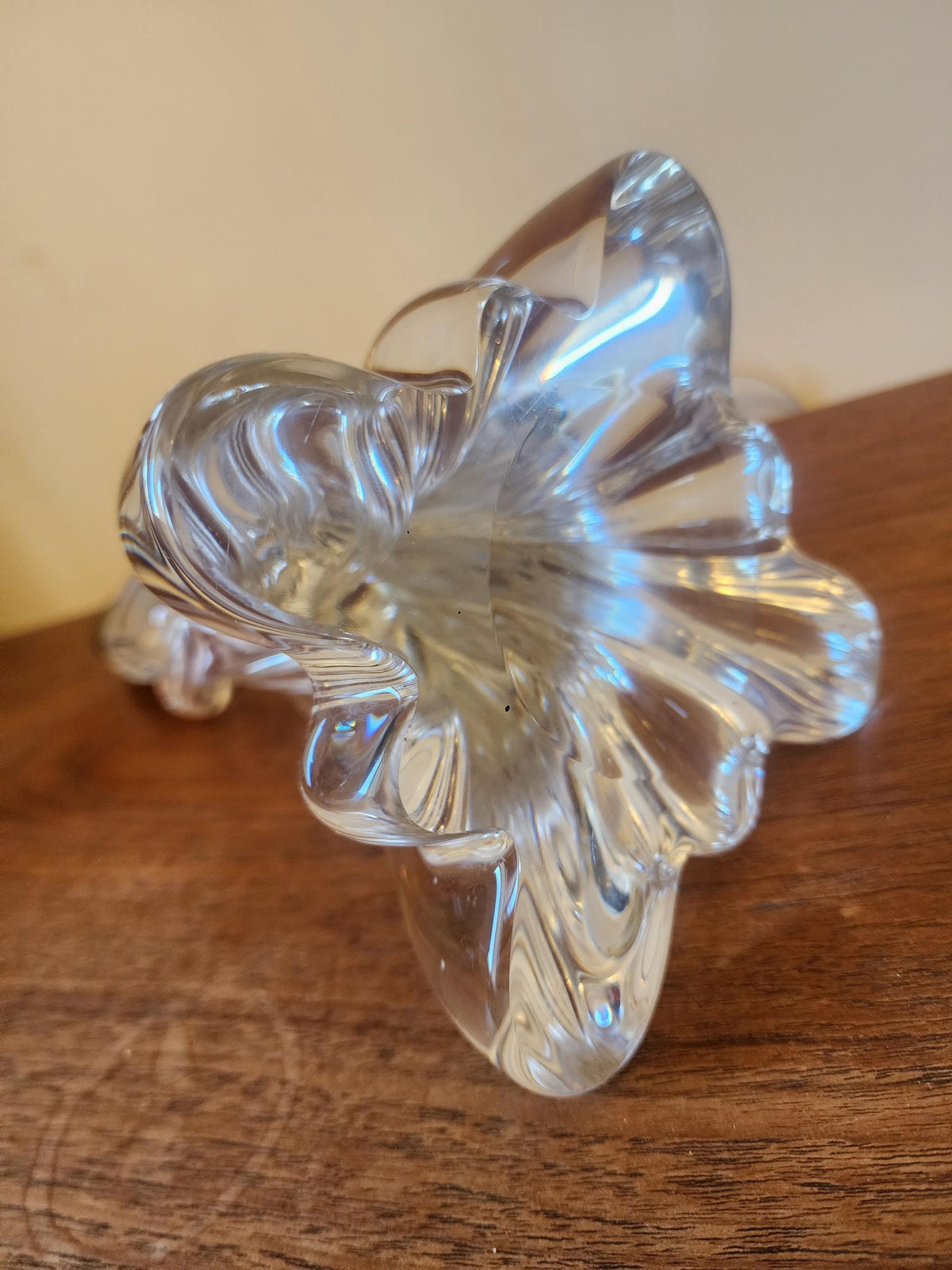 Vintage Baccarat Crystal Table Lamp, Heavy Cut Crystal Lamp Base, French Luxury Lighting, Mid Century Elegant Decor