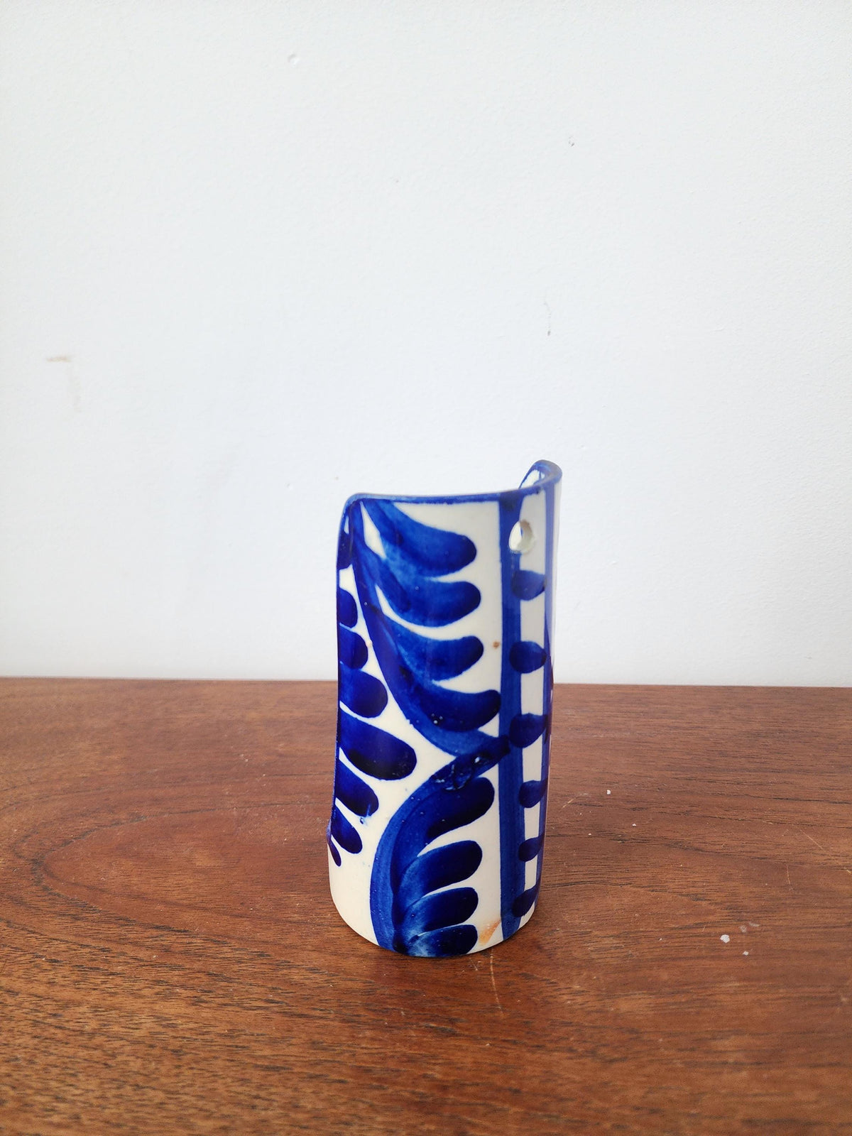 Blue and White Talavera Wall Candle Holder, Hand Painted Ceramic Sconce, Spanish Pottery Candle Holder, Mediterranean Decor