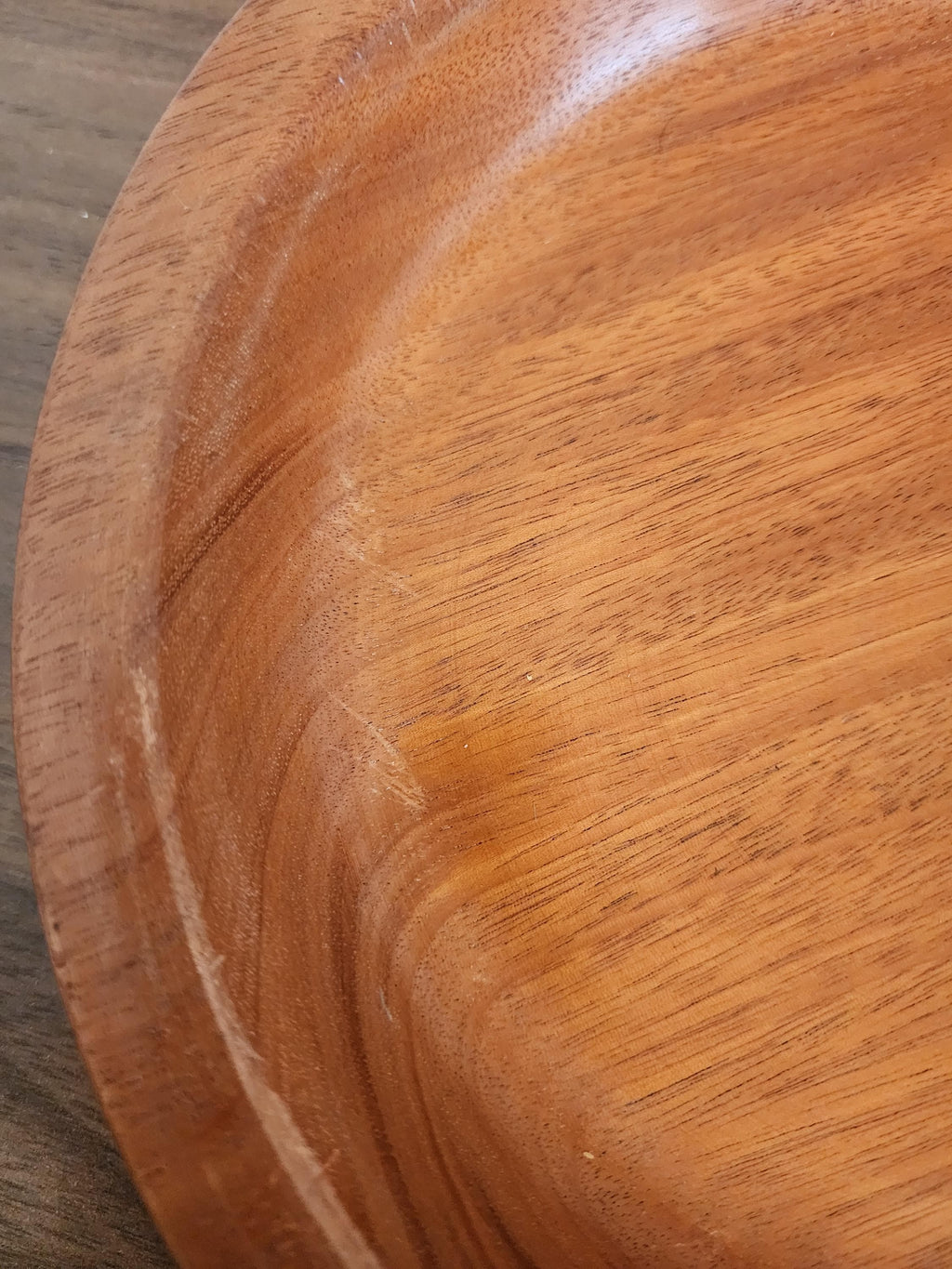 Vintage Teak Wood Bowl, Mid Century Modern Salad or Serving Bowl, Handcrafted Danish Style Wooden Tableware
