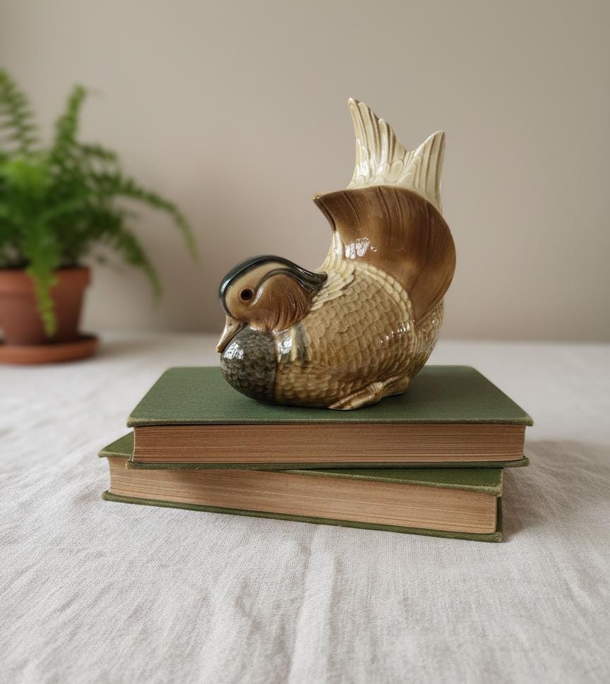 Vintage Rare Retired Lladró 4695 Mandarin Duck Figurine