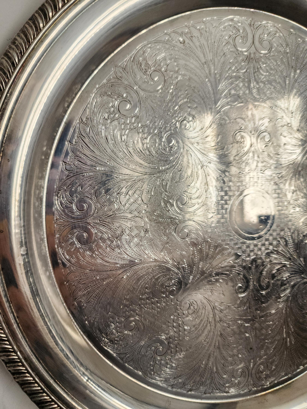 Vintage Silver Plated Tray with Brass Handles, Mid Century Modern Serving Platter, Elegant Mixed Metal Barware Decor