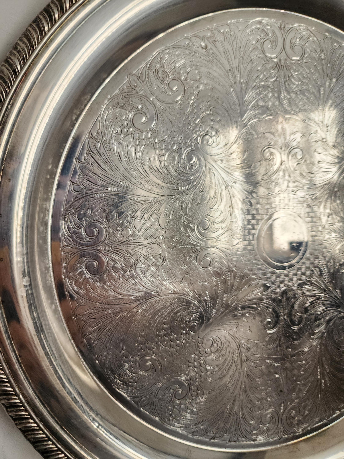 Vintage Silver Plated Tray with Brass Handles, Mid Century Modern Serving Platter, Elegant Mixed Metal Barware Decor