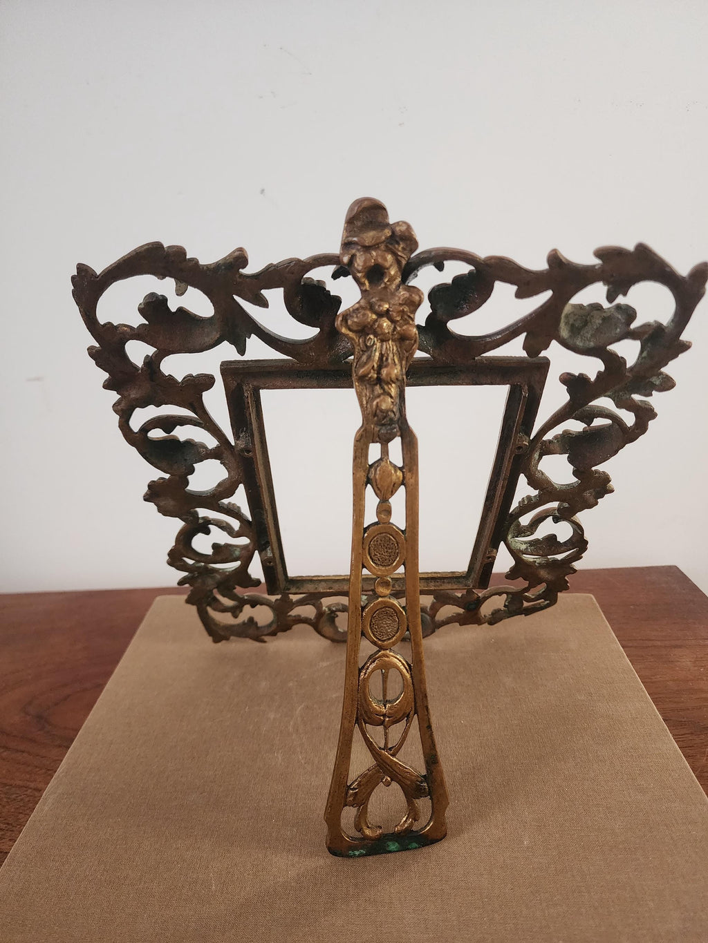 Vintage Gilt Metal Picture Frame | Baroque Acanthus Leaf Frame | French Rococo Decor | Ornate Vanity Photo Frame | Gold Scroll Frame