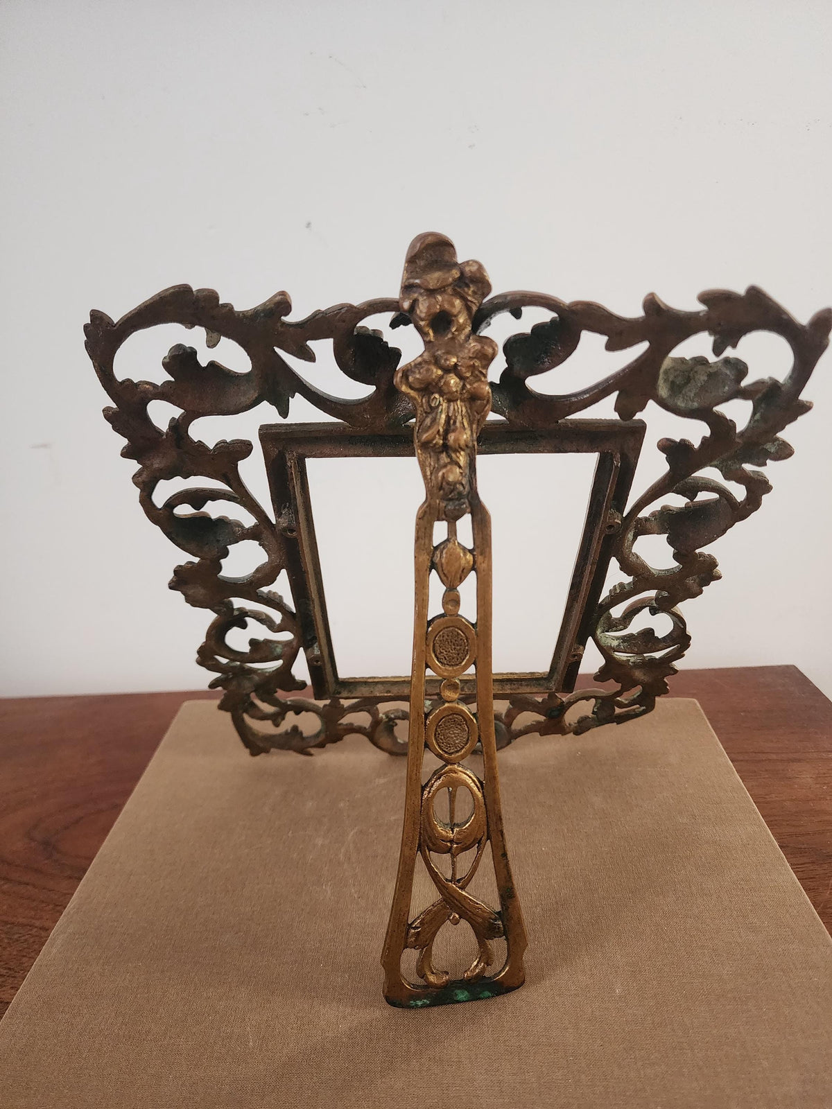 Vintage Gilt Metal Picture Frame | Baroque Acanthus Leaf Frame | French Rococo Decor | Ornate Vanity Photo Frame | Gold Scroll Frame