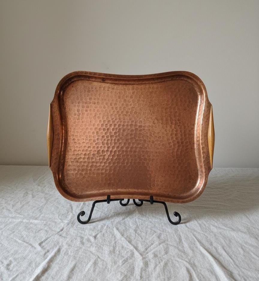 Vintage Rare Eugen Zint Hammered Copper Tray