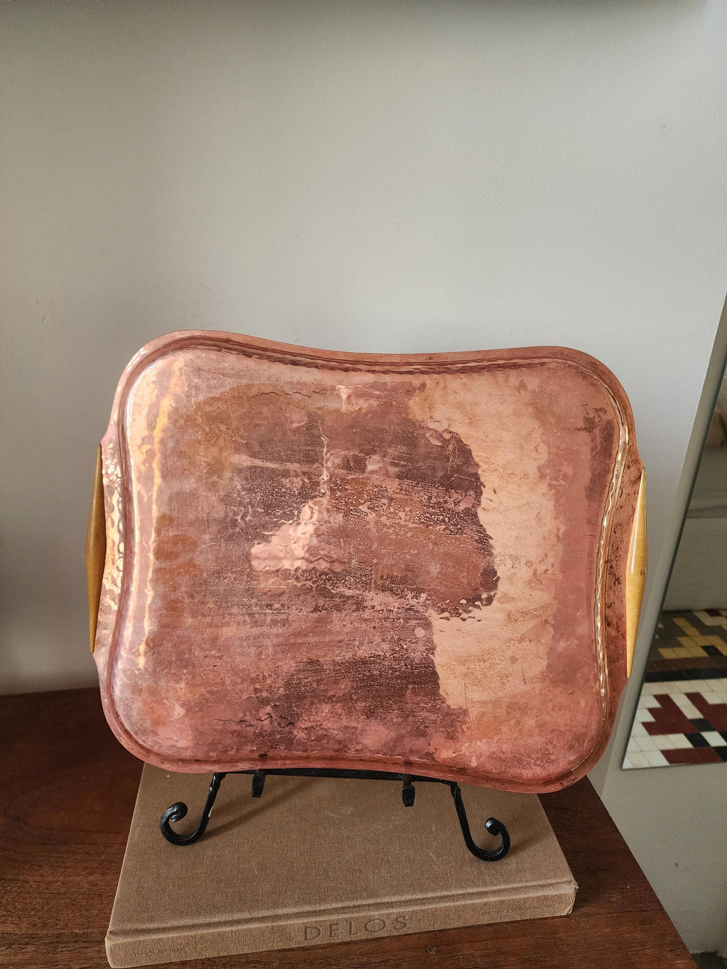 Rare Eugen Zint Hammered Copper Tray | Mid Century German Design | Handcrafted Metalwork | Modernist Barware | Collectible Copper