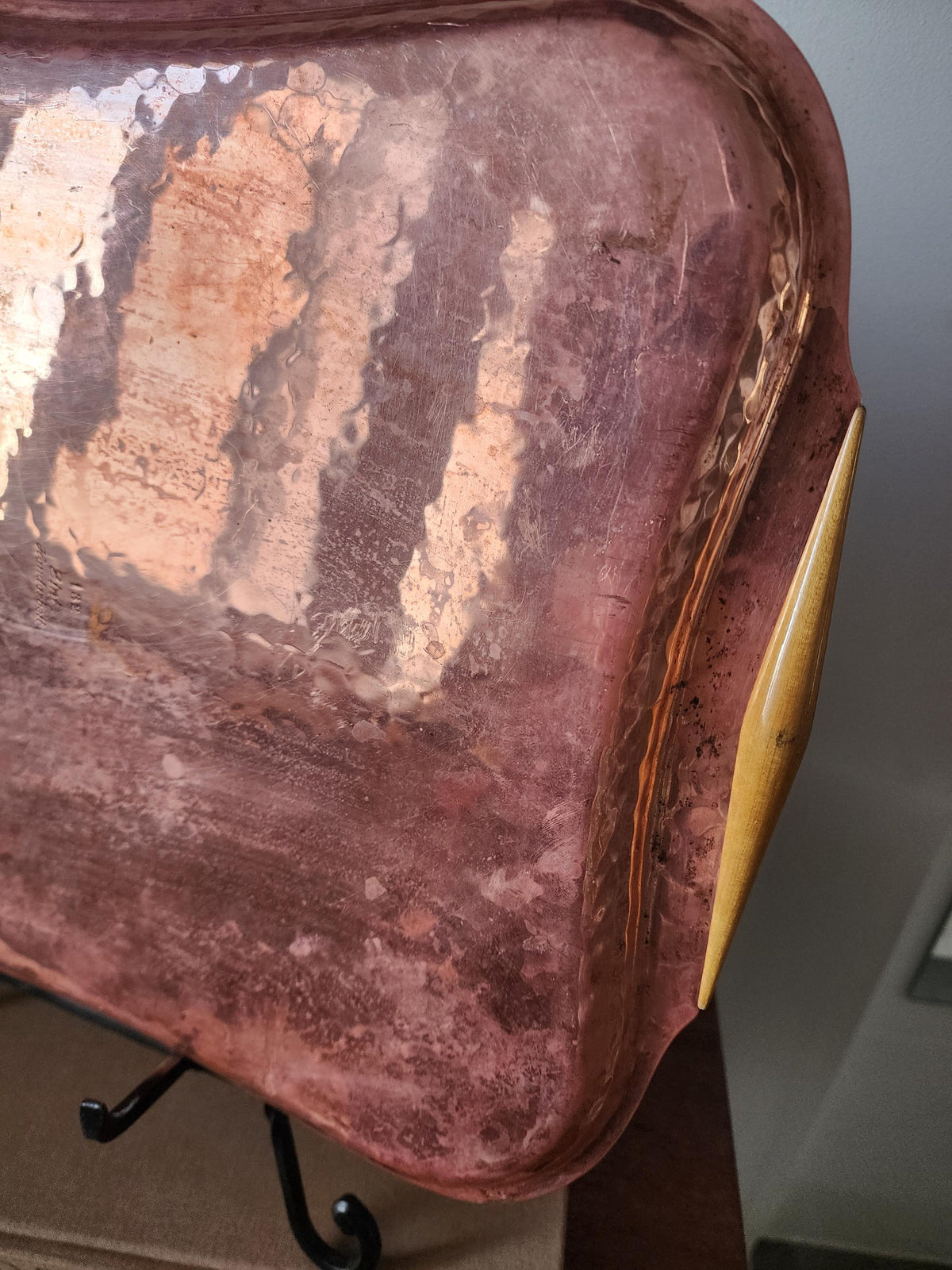 Rare Eugen Zint Hammered Copper Tray | Mid Century German Design | Handcrafted Metalwork | Modernist Barware | Collectible Copper