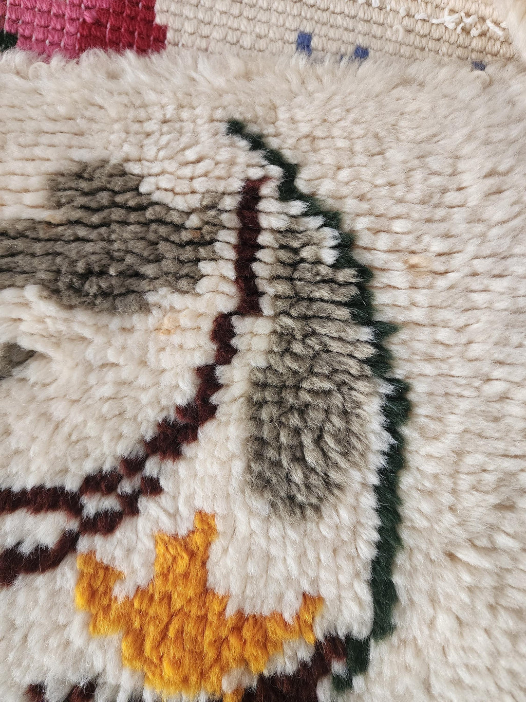 Vintage Wool Floral Rug | Handwoven Wall Tapestry | Mid Century Botanical Rya Rug | Colorful Scandinavian Wool Art Textile