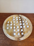 Vintage Onyx Marble Solitaire Board Game