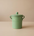 Vintage Lamas Italy Green Ceramic Jar