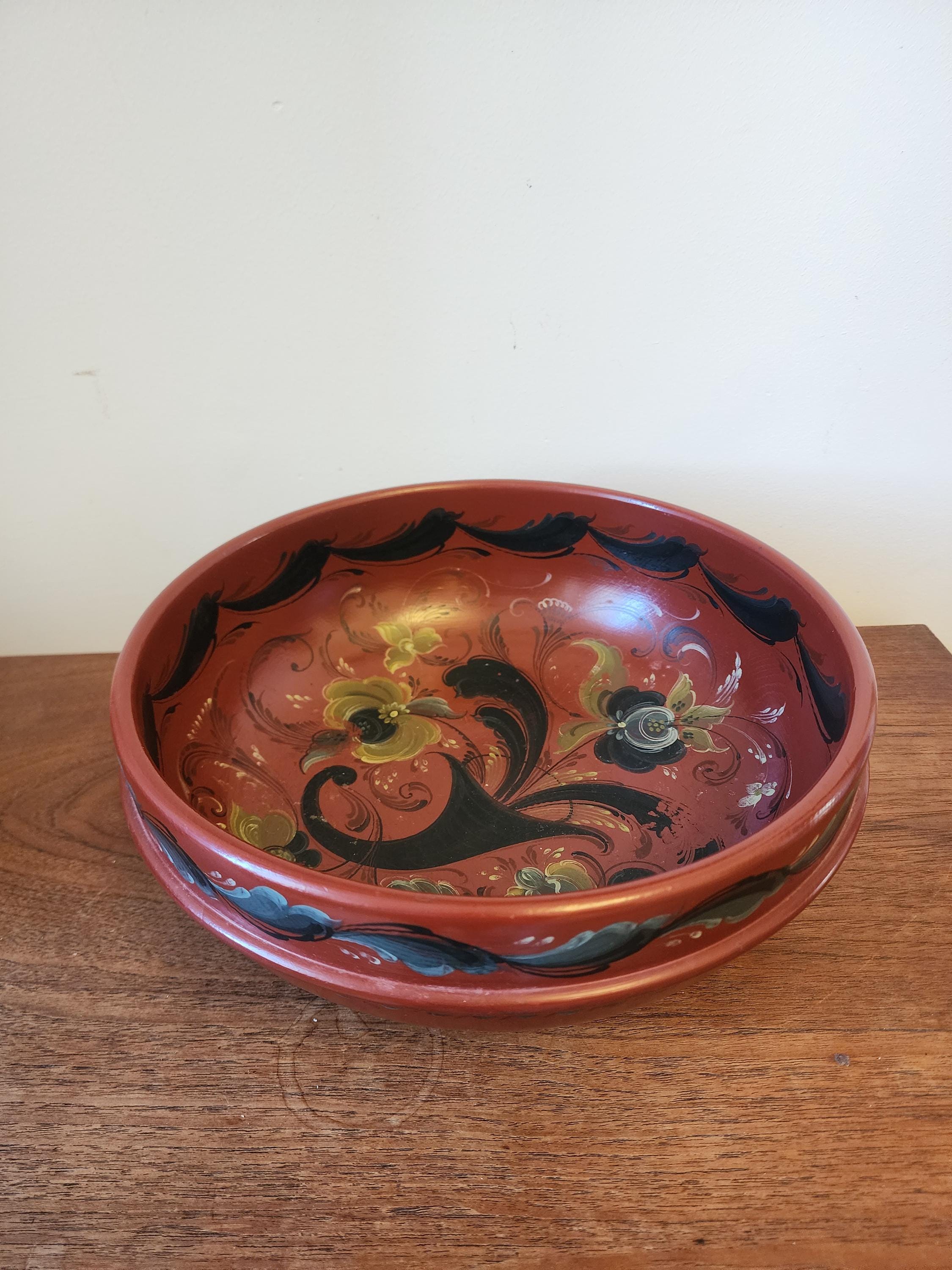 Vintage Ellen Marie Janson Rosemaling Bowl