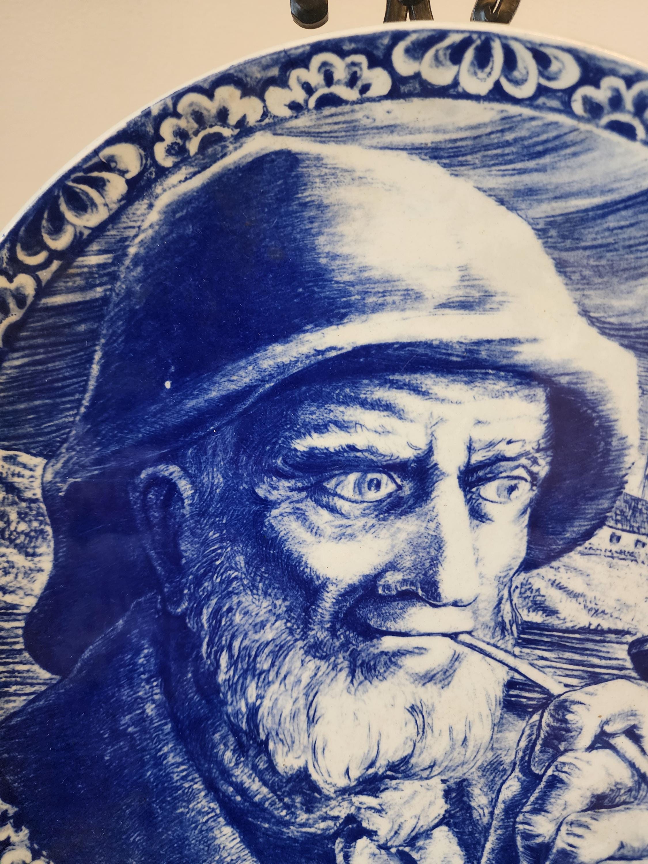 Boch Frères Delft Plate, Belgian Blue and White Pottery, Vintage Fisherman Maritime Wall Art, Royal Boch Collectible Ceramic