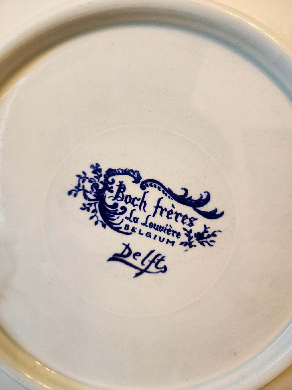 Boch Frères Delft Plate, Belgian Blue and White Pottery, Vintage Fisherman Maritime Wall Art, Royal Boch Collectible Ceramic