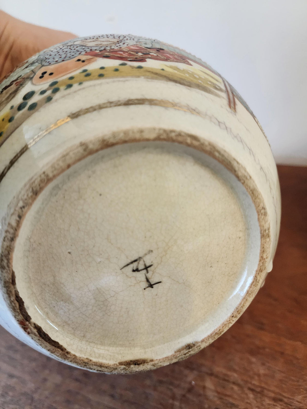 Pair of Japanese Satsuma Jars, Hand Painted Kutani Style Pottery, Vintage Oriental Vases with Handles, Signed Gilded Decor