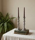 Pair of Vintage Silver Metal Candlesticks