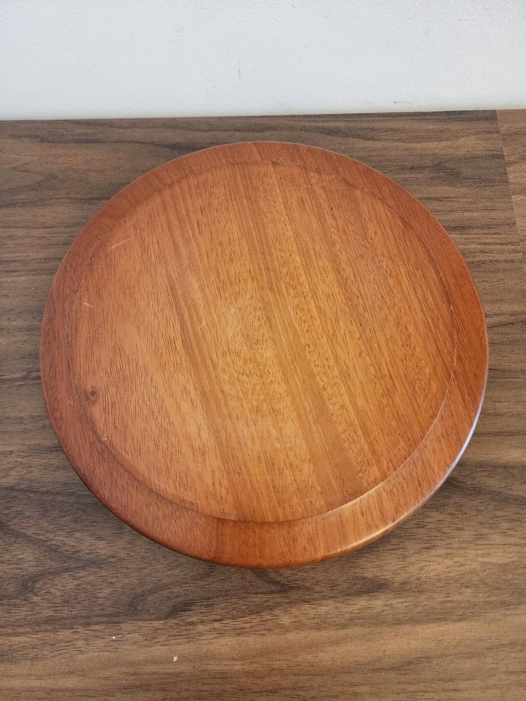 Vintage Teak Wood Bowl, Mid Century Modern Salad or Serving Bowl, Handcrafted Danish Style Wooden Tableware