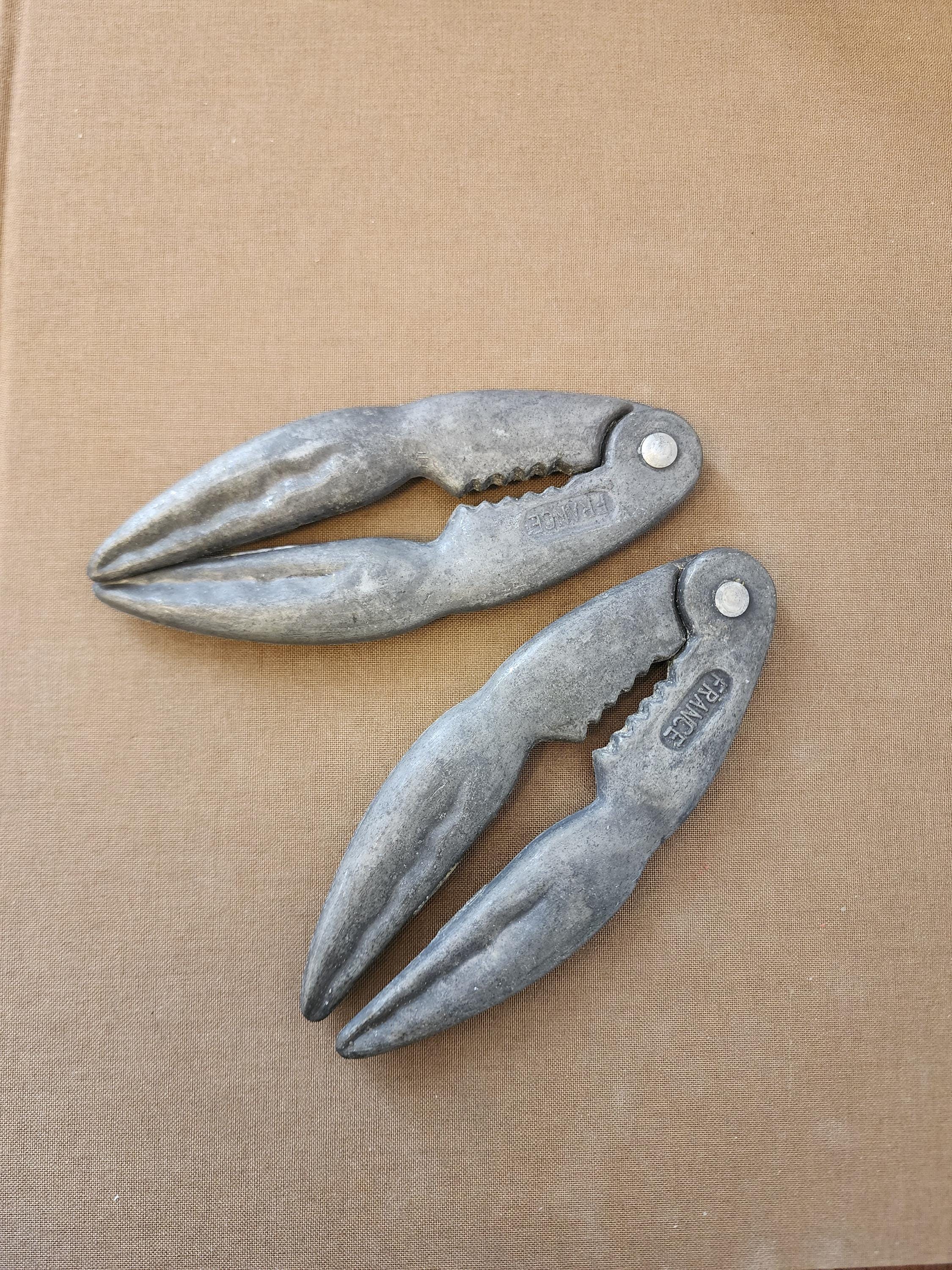 Vintage French Crab Claw Crackers | Set of 2 | Mid-Century Barware | Nautical Kitchen Decor