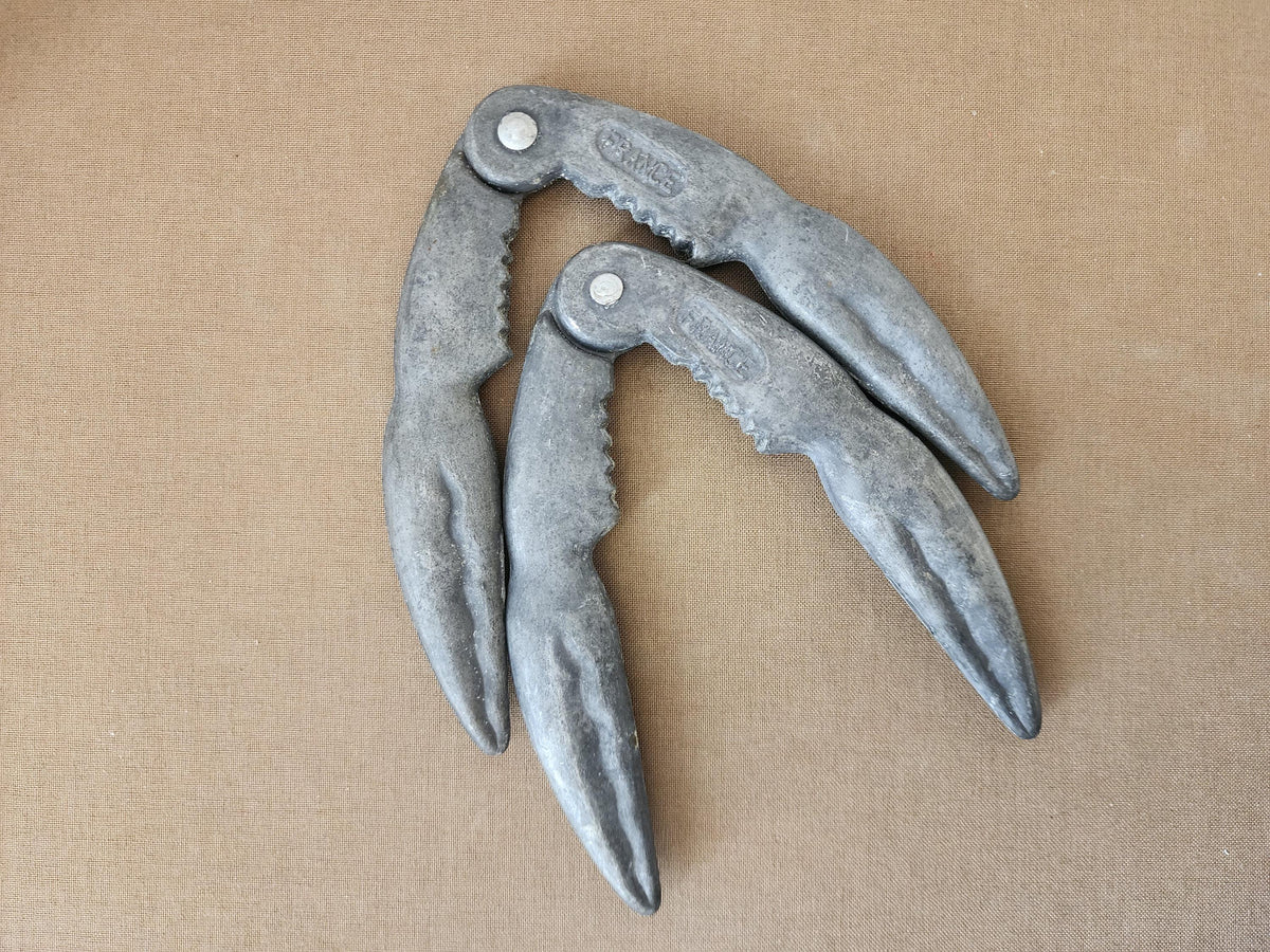 Vintage French Crab Claw Crackers | Set of 2 | Mid-Century Barware | Nautical Kitchen Decor