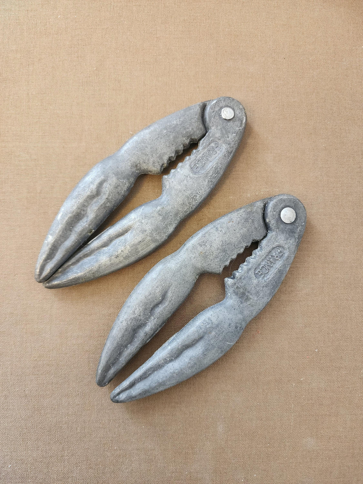 Vintage French Crab Claw Crackers | Set of 2 | Mid-Century Barware | Nautical Kitchen Decor
