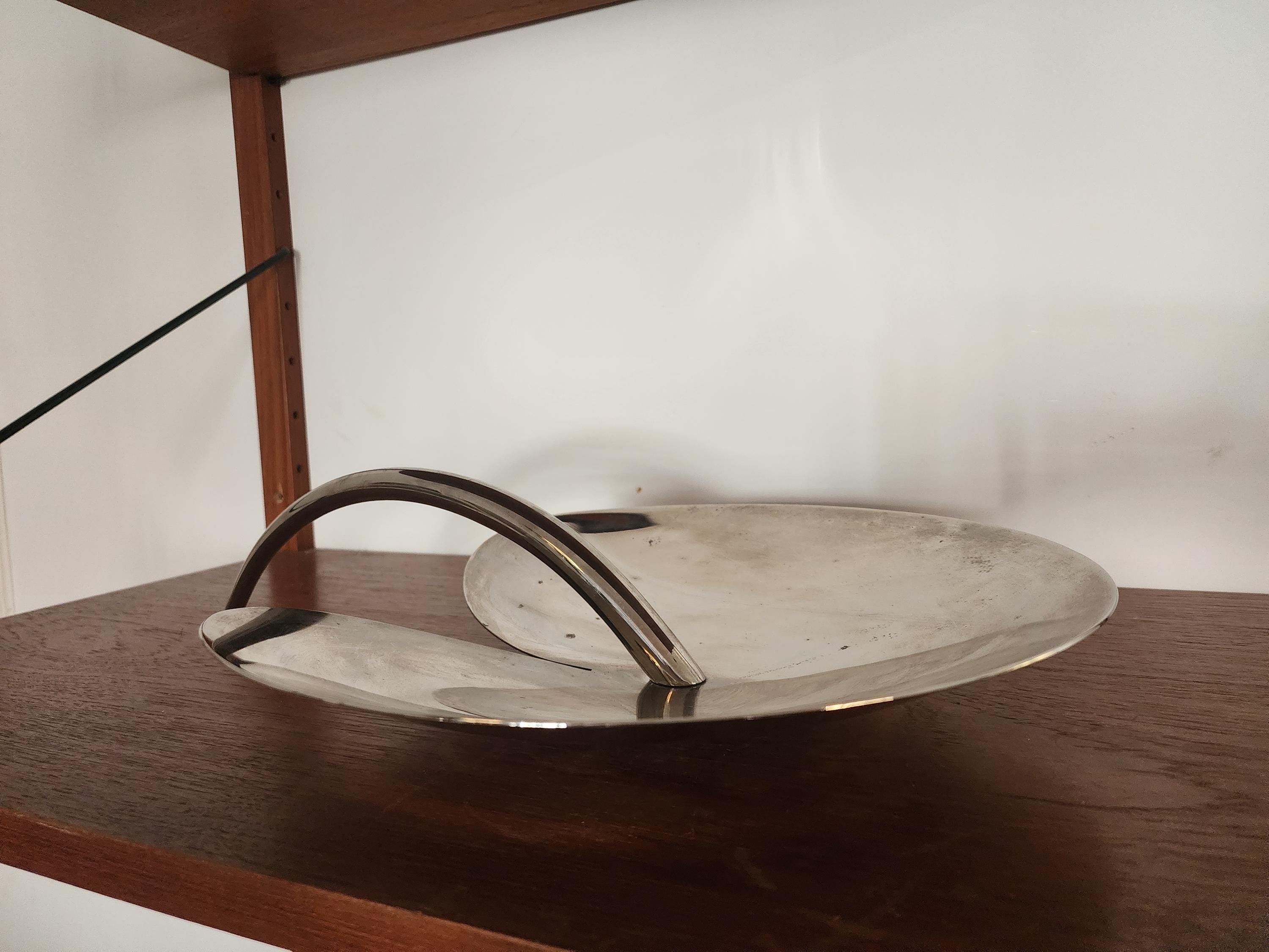 MESA Italy Stainless Steel Fruit Platter | Mid-Century Modern Biomorphic Tray