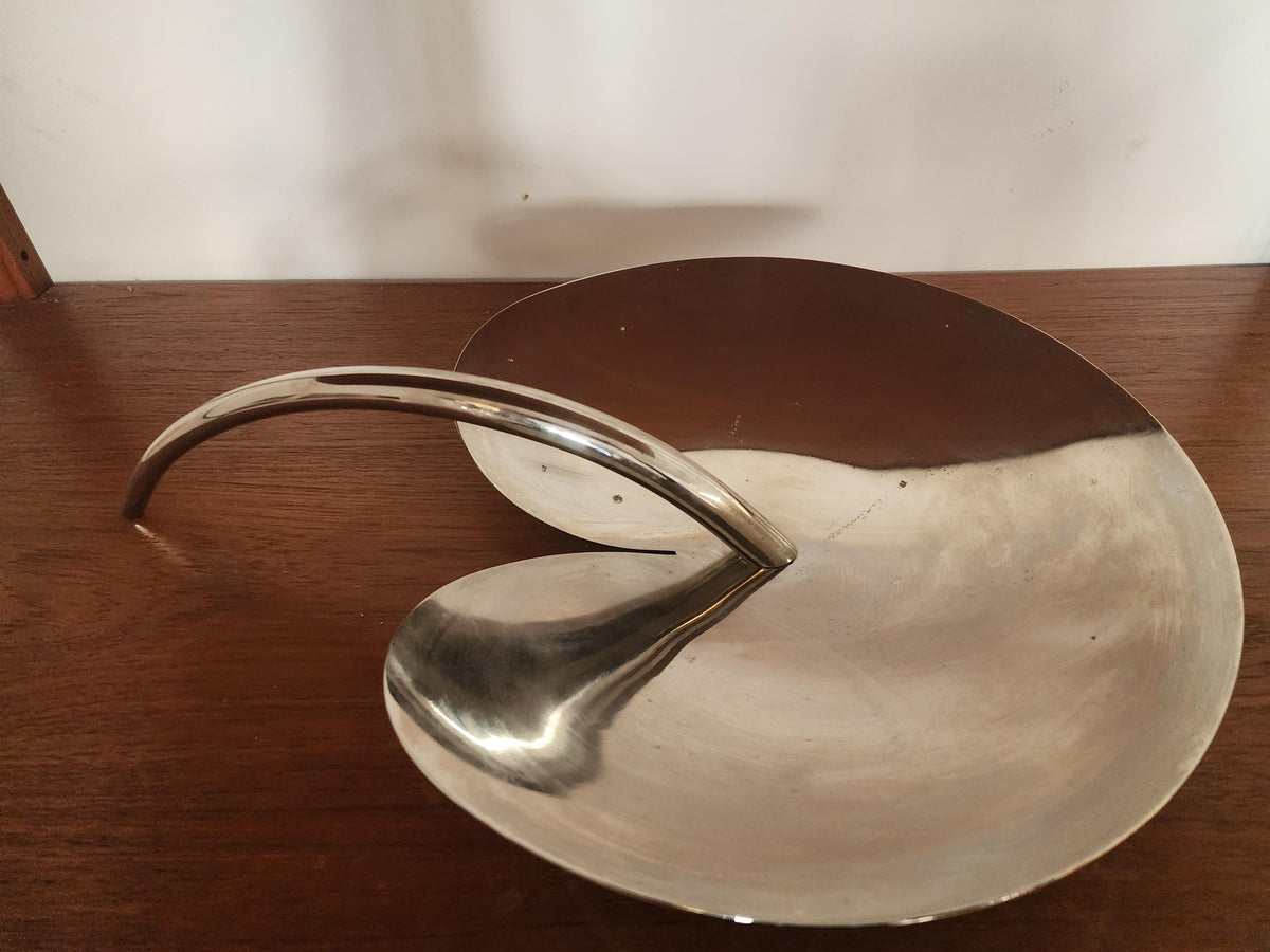 MESA Italy Stainless Steel Fruit Platter | Mid-Century Modern Biomorphic Tray
