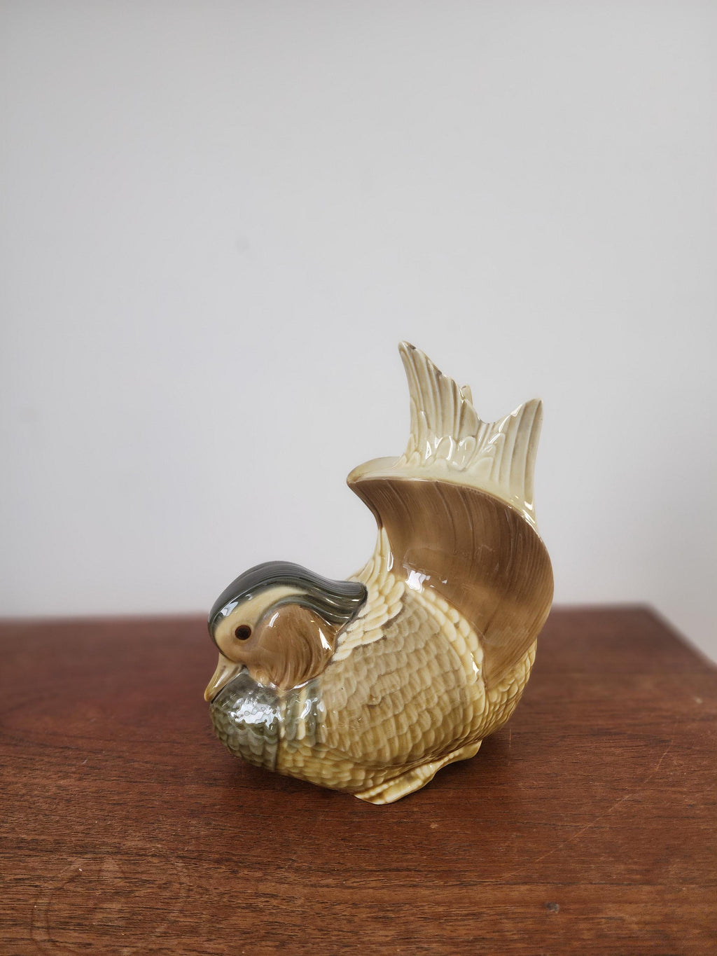 Rare Retired Lladró 4695 Mandarin Duck Figurine, Hand Painted Spanish Porcelain, Vintage Collectible Bird Sculpture, 1970s Lladró Spain