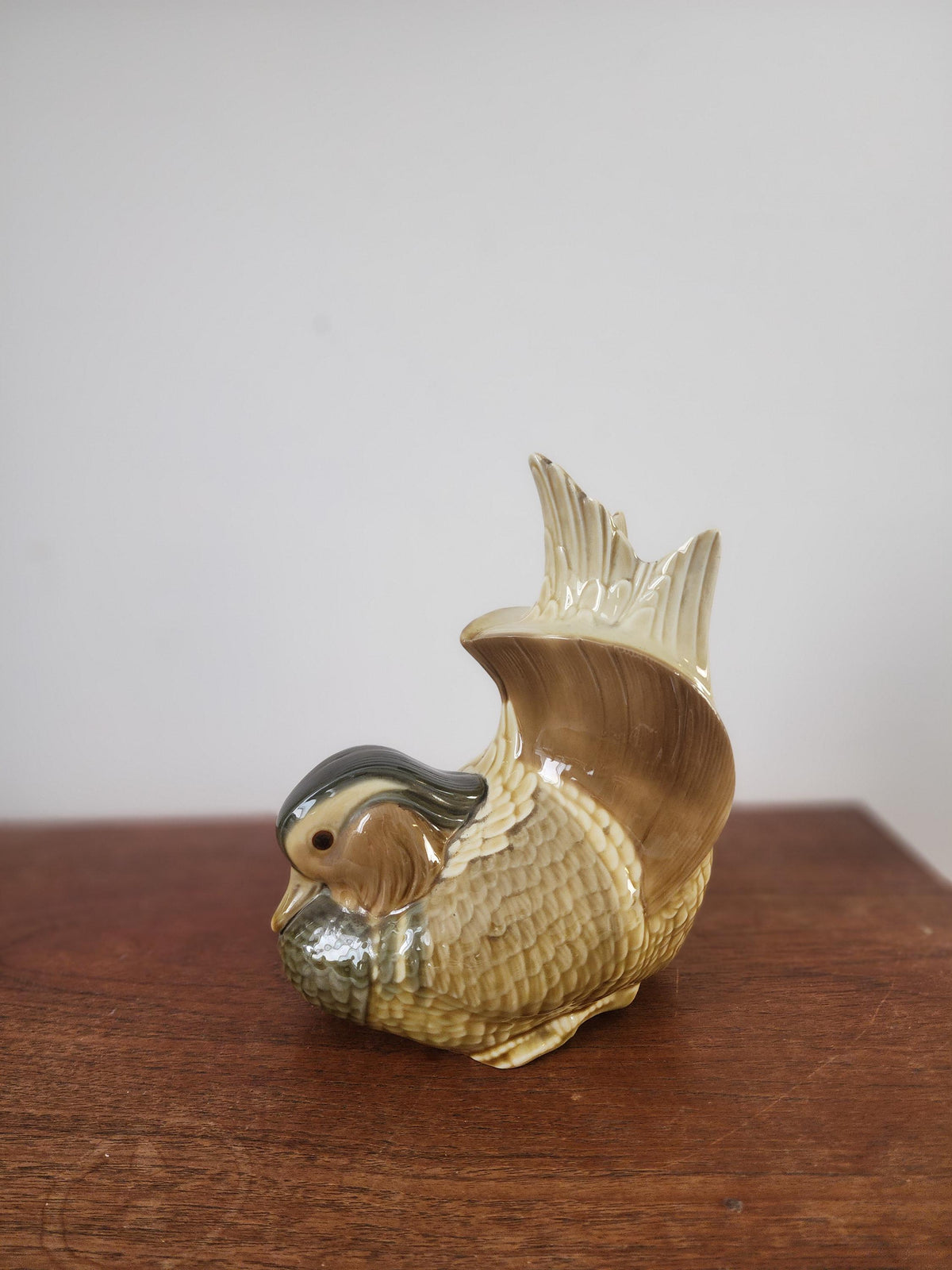 Rare Retired Lladró 4695 Mandarin Duck Figurine, Hand Painted Spanish Porcelain, Vintage Collectible Bird Sculpture, 1970s Lladró Spain