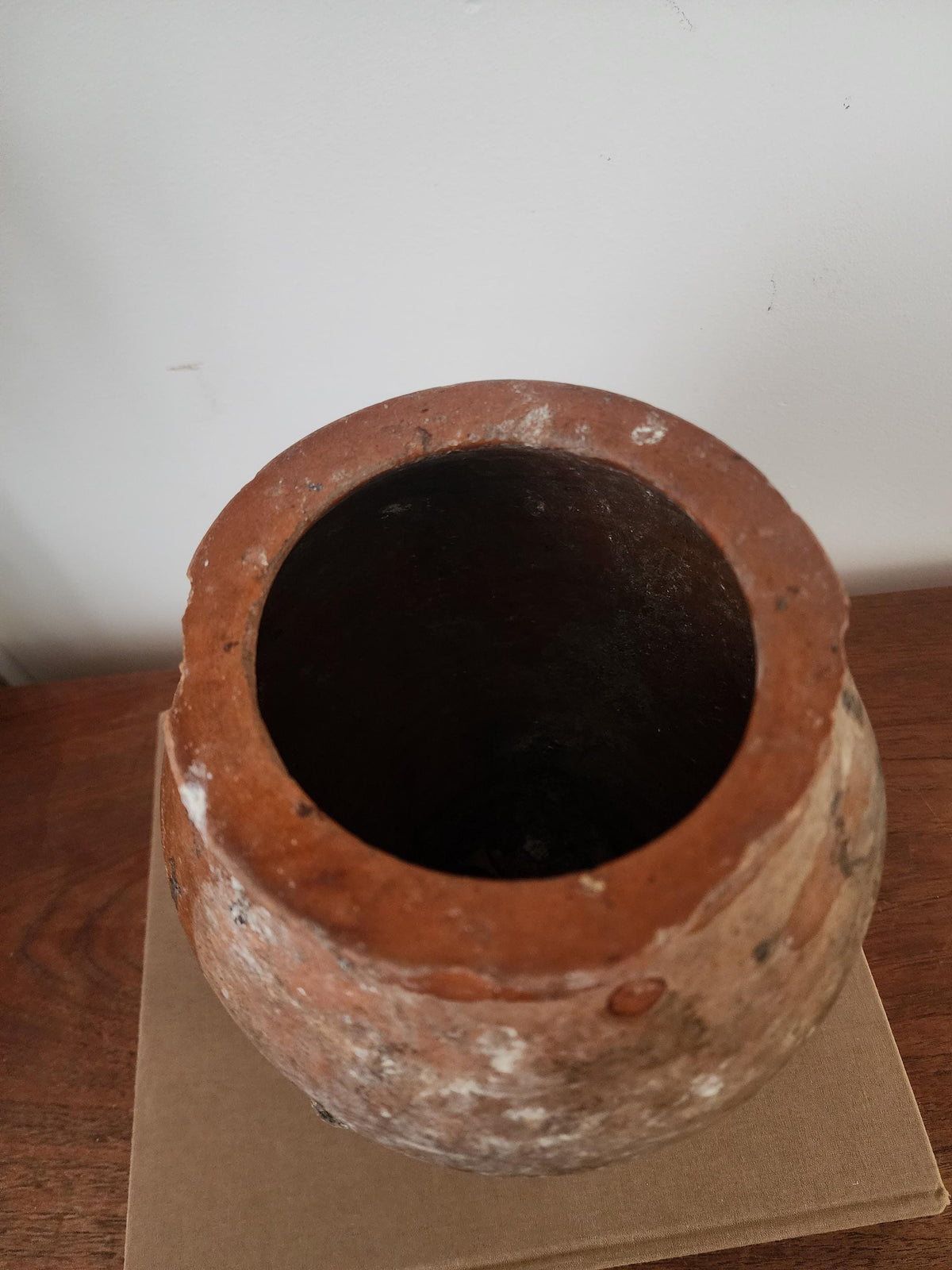 Rustic Vintage Clay Pot | Black & Brown Earthenware Vessel | Farmhouse Kitchen Decor | Primitive Collectible Jar
