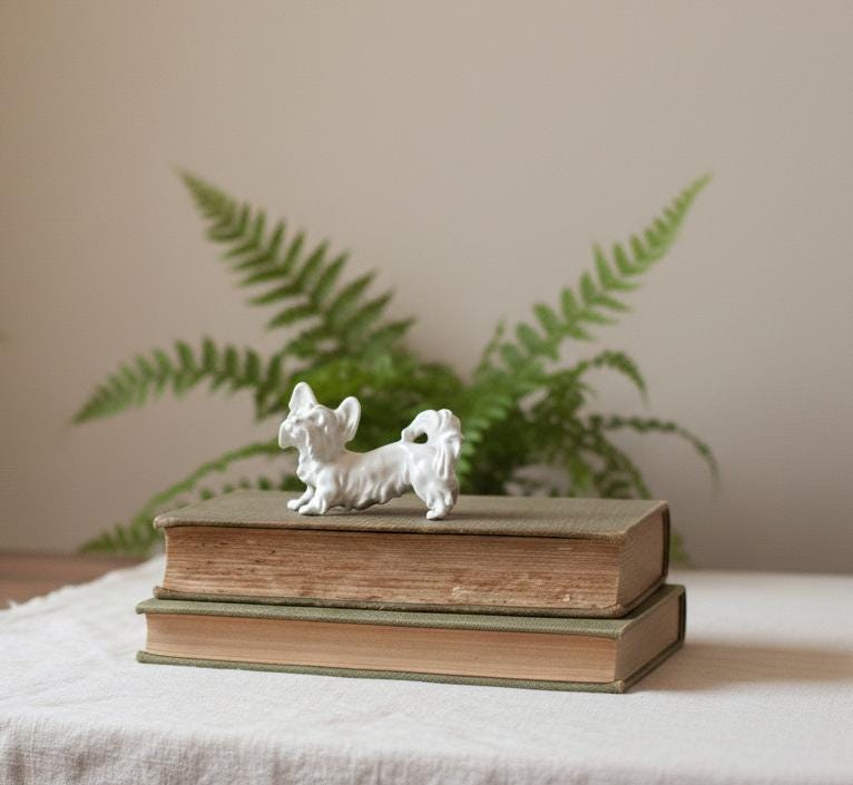Rare Vintage Austrian Porcelain Dog Figurine 1689 Wien