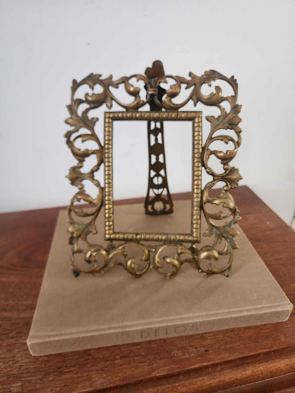 Vintage Gilt Metal Picture Frame | Baroque Acanthus Leaf Frame | French Rococo Decor | Ornate Vanity Photo Frame | Gold Scroll Frame
