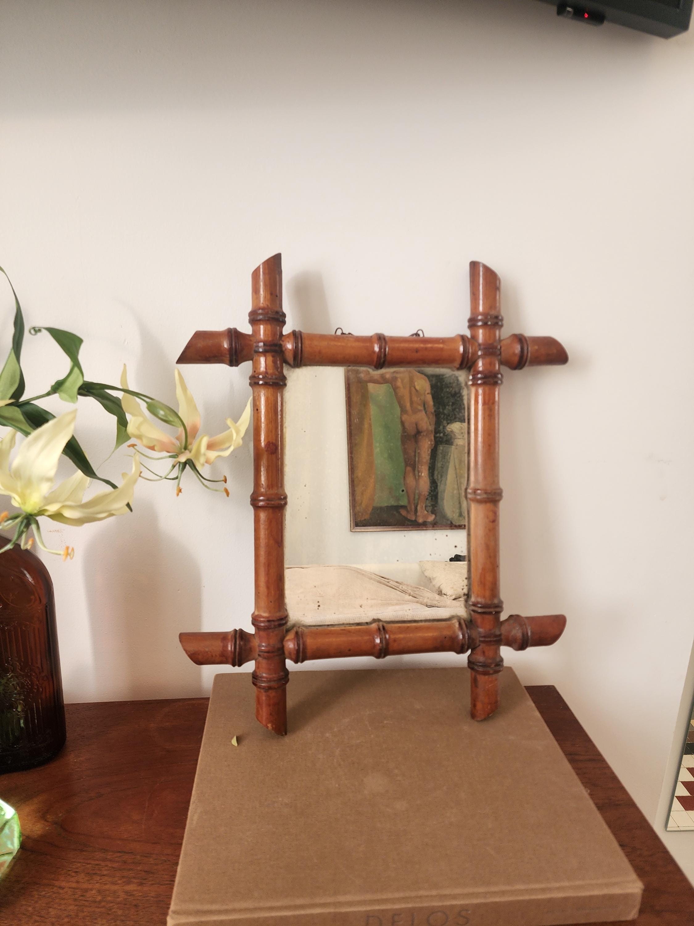 Antique Faux Bamboo Mirror