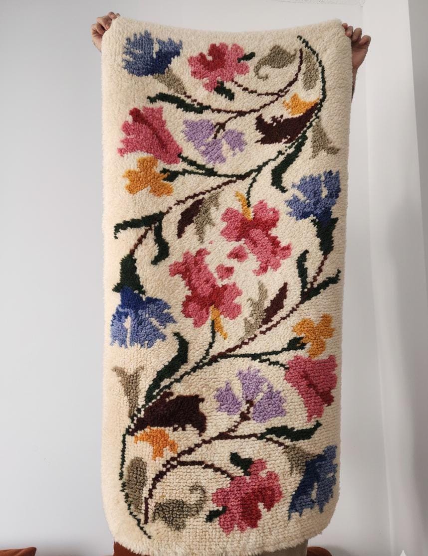 Vintage Wool Floral Rug