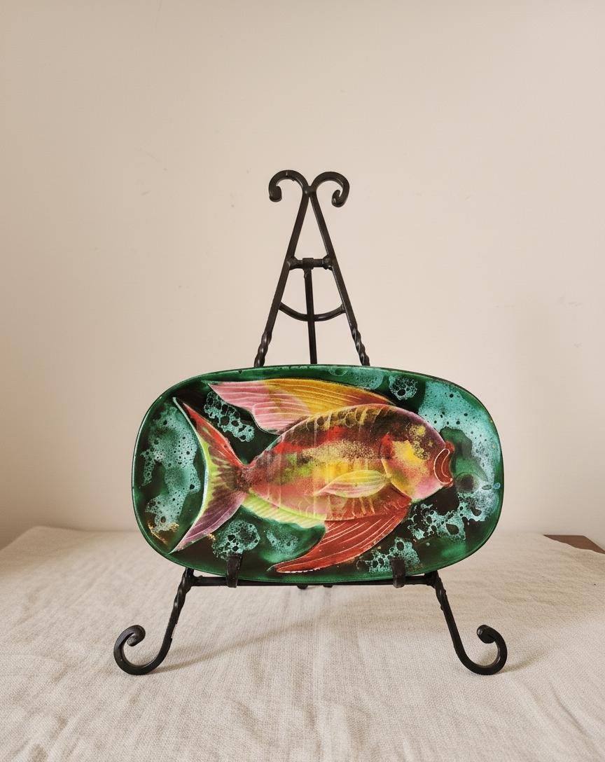 Vintage French Mid-Century Porcelain Plate