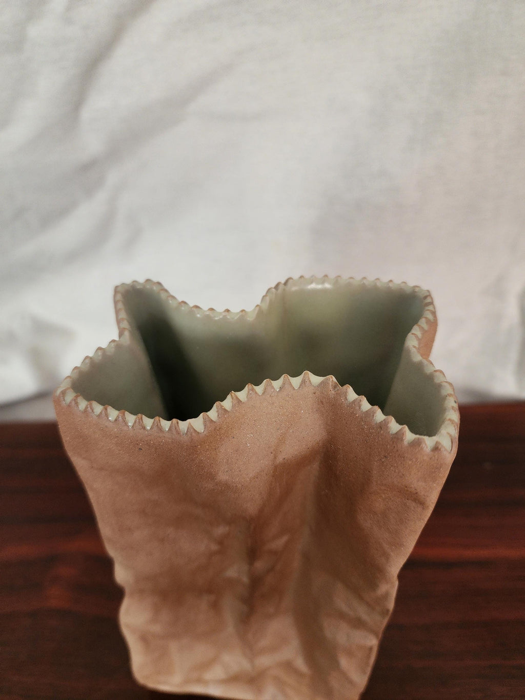 Rosenthal “Paper Bag” Vase by Tapio Wirkkala | 1970s German Porcelain | Trompe-l’oeil Ceramic Art Object