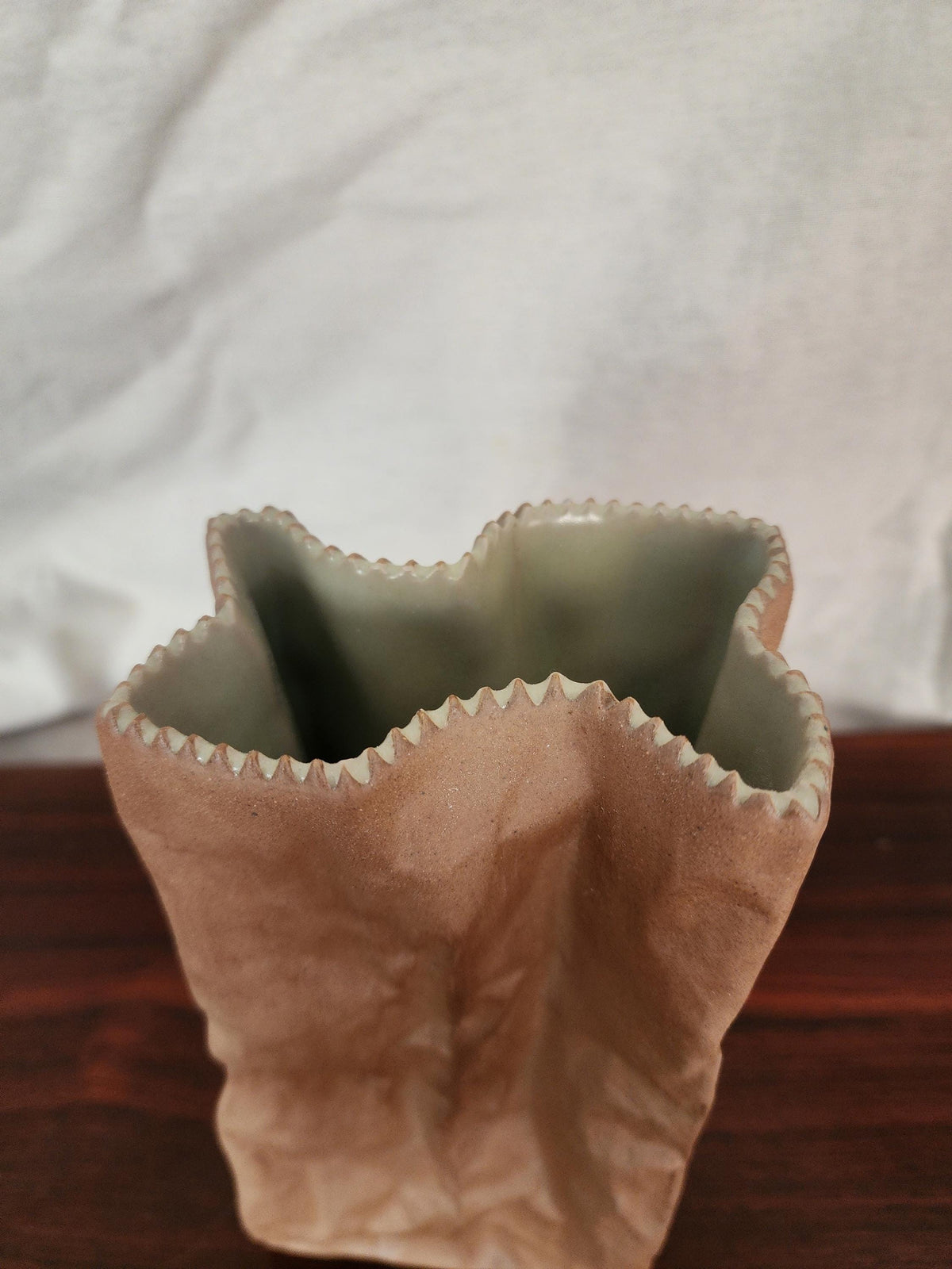 Rosenthal “Paper Bag” Vase by Tapio Wirkkala | 1970s German Porcelain | Trompe-l’oeil Ceramic Art Object