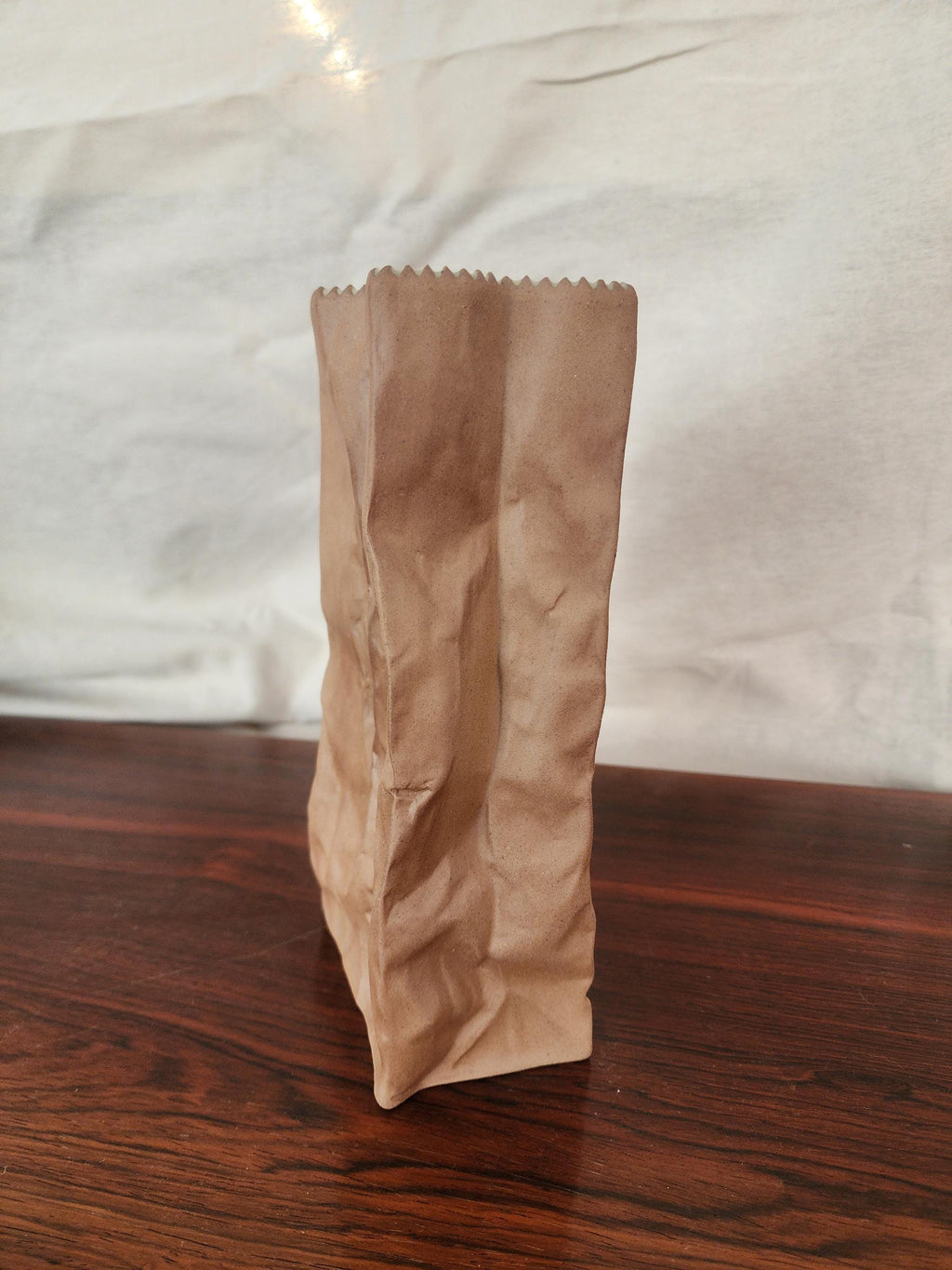Rosenthal “Paper Bag” Vase by Tapio Wirkkala | 1970s German Porcelain | Trompe-l’oeil Ceramic Art Object