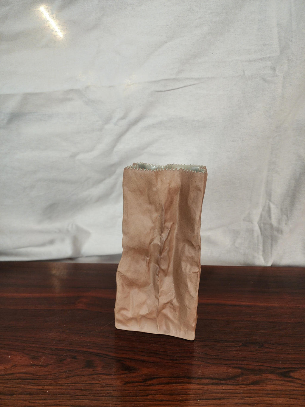 Rosenthal “Paper Bag” Vase by Tapio Wirkkala | 1970s German Porcelain | Trompe-l’oeil Ceramic Art Object